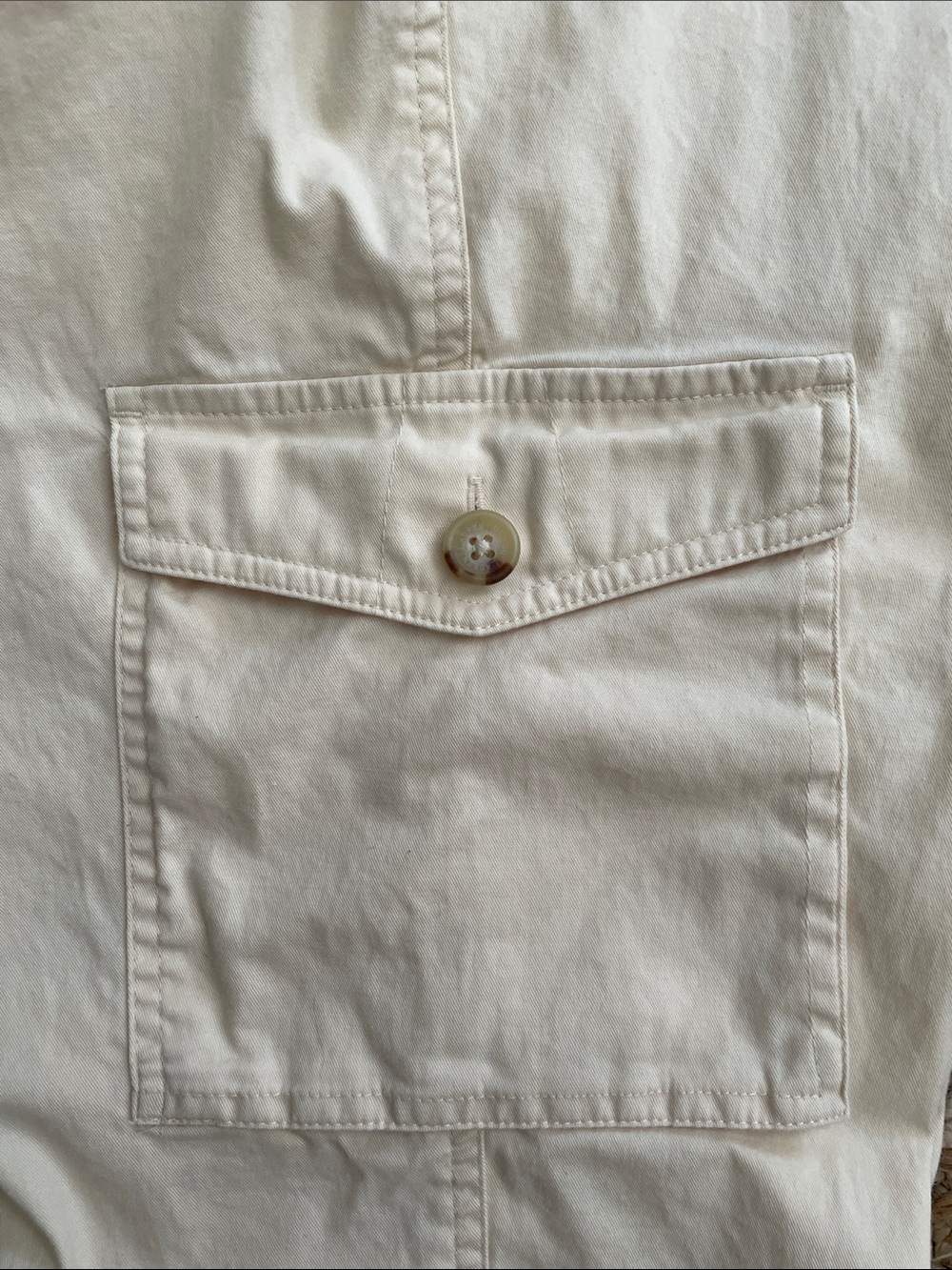 Lauren Ralph Lauren Butter Yellow Cargo Capri Pants Size 12 Stretch Cotton - Picture 7 of 9